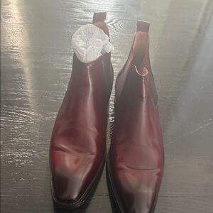 Men's Premium Burgundy Leather Chelsea Boots
